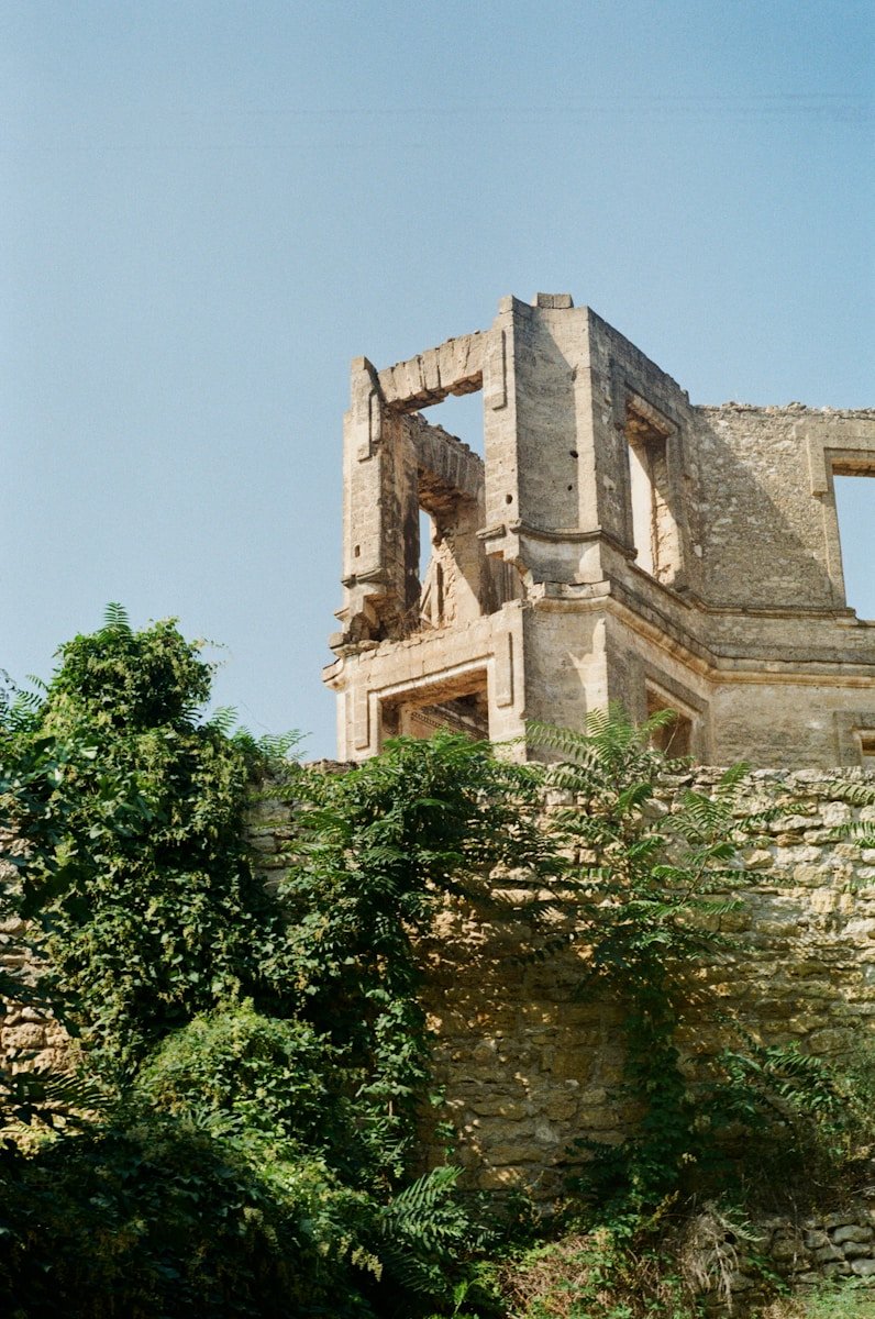 brown concrete building near green trees during daytime